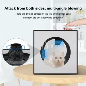 FUNADD Skládací sušicí box pro domácí zvířata, vhodný pro zvířata do 5 kg (Šedý) TopTechnology