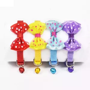 Nastavitelný obojek s mašlí a zvonkem pro psy a kočky (Růžový) TopTechnology