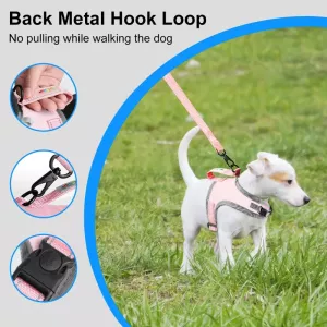 FunAdd Reflexní nylonový postroj pro psy, velikost S (růžový) TopTechnology