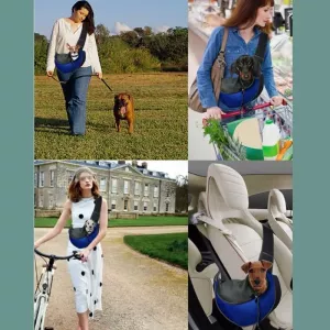 Taška pro domácí zvířata s širokým ramenním popruhem, prodyšná, černá, velikost: velká TopTechnology