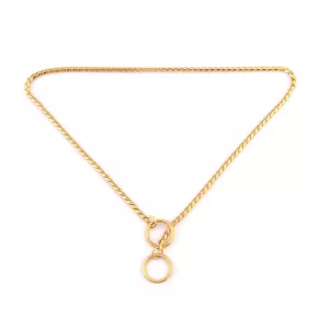 Ocelový obojek pro psy 55 cm - zlatý TopTechnology