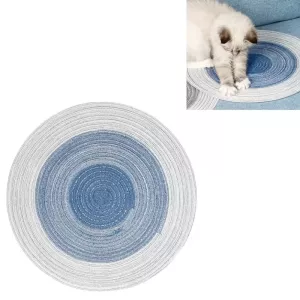 Podložka na škrábání pro kočky - ručně tkaná z ramie (modrá)