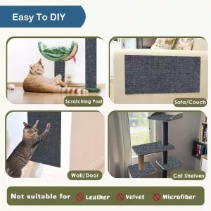 Samolepící kočičí škrabadlo 40 x 100 cm - DIY škrabací rohož (tmavě šedá)