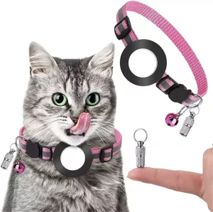 Anti ztrátový adresní přívěsek na obojek pro pet s zvonkem pro Airtag (Růžový)