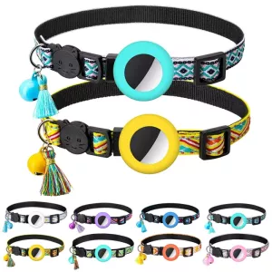Barevný zvonkový střapec pro pet collar s Airtag trackerem (zelený)