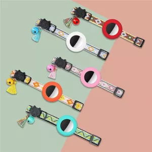 Barevný zvonkový střapec pro pet collar s Airtag trackerem (zelený)