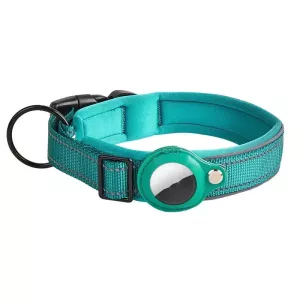 Nylonový obojek pro psa s AirTag, neoprénová podšívka, reflexní, velikost XL (královsky modrá)