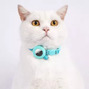 Držák na obojek pro AirTag pro domácí mazlíčky s designem tisku a zvonkem – Styl: Citronový oceán