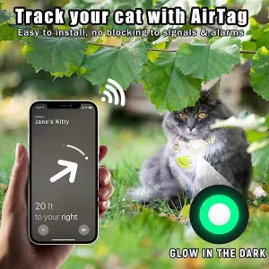 Siliconový obal pro AirTag - malý květinový obojek pro psy s zvonkem a ochranou (modrý)