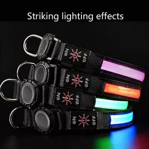 Voděodolný LED obojek pro psy s rychlým uvolněním pro AirTag, velikost S (růžový)