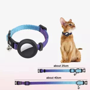 Kryt na AirTag Tracker Pro Kočky - Silikonový Obojek s Klíčenkou (Gradientní Žlutá)