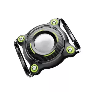 Vodotěsný ochranný obal pro AirTag Tracker s kovovou sponou pro kočky a psy (Černý + Zelený PC)