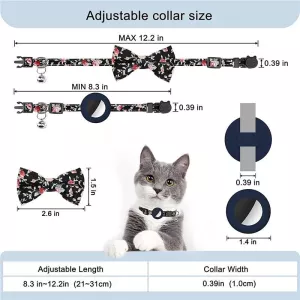 Anti-Lost Potisk Bow Pet Necklace s Klíčenkou pro AirTag (Oranžová)