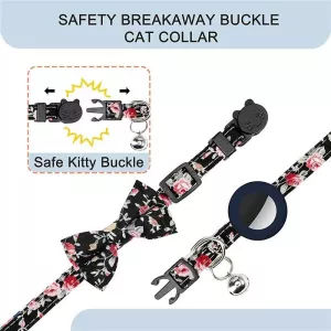 Anti-Lost Potisk Bow Pet Necklace s Klíčenkou pro AirTag (Oranžová)