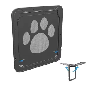 Pet Screen Door s designem stop po tlapkách pro psy a kočky - zamykatelná brána 42x37cm