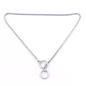 Obojek pro psy - Kovový narážec Snake Chain, Délka: 40 cm (Stříbrný)