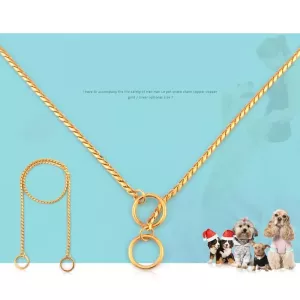 Obojek pro psy - Kovový narážec Snake Chain, Délka: 40 cm (Stříbrný)