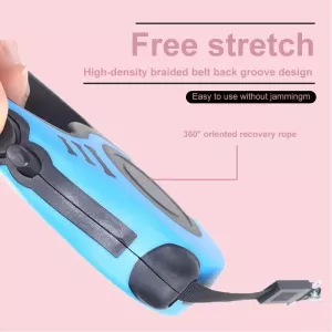 Automatické skládací vodítko pro psy - 3m, modré