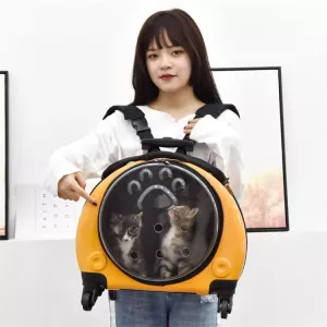 Přenosná taška pro domácí zvířata Pet Trolley Case Got Out (Zlatá)