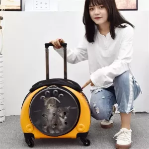 Přenosná taška pro domácí zvířata Pet Trolley Case Got Out (Zlatá)