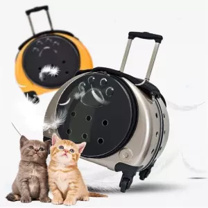 Přenosná taška pro domácí zvířata Pet Trolley Case Got Out (Zlatá)
