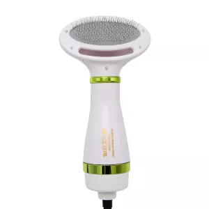 Elektrický hřeben a sušička srsti pro psy a kočky, US Plug (zelená)