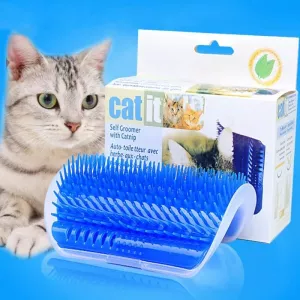 Rohová masážní kartáč pro kočky Pet Cat Corner Rub (modrý)