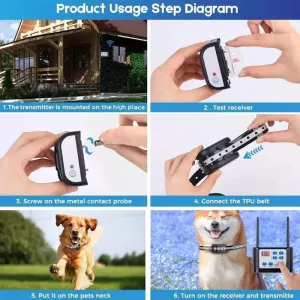 Bezdrátový elektronický plot pro psy - noční reflexní obojek (UK Plug)