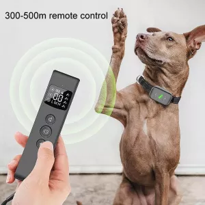 Chytrý vodotěsný elektrický výcvikový obojek pro psy - dobíjecí dálkový ovládač (černý)