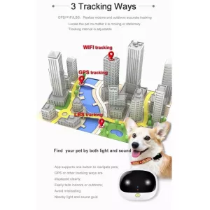 RF-V43 A Style IP67 Voděodolný GPS + LBS + WiFi Sledovací Nástroj pro Domácí Mazlíčky (Černý)