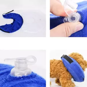 PVC nafukovací obojek pro psy a kočky, velikost:M (modrý)