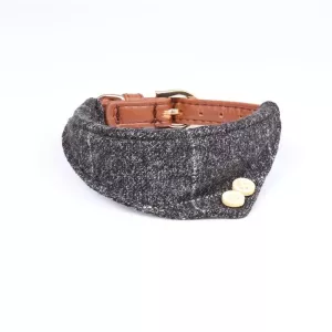 Obojek pro psy a kočky - PU trojúhelníkový obojek, šedý, 1.3x42 cm