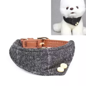 Obojek pro psy a kočky - PU trojúhelníkový obojek, šedý, 1.3x42 cm