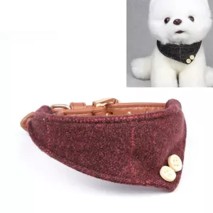 Obojek pro psy a kočky PU s trojúhelníkovým designem, 1.3x34 cm (Červený)