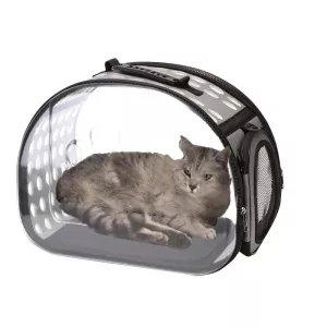 Průhledný batoh pro domácí zvířata Pet Space Capsule, malý (šedý)