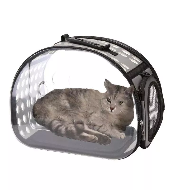 Průhledný batoh pro domácí zvířata Pet Space Capsule, malý (šedý)