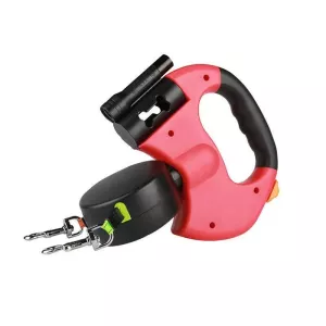 Traktor pro střední a velké psy s LED světlem pro noční cestování (červený)