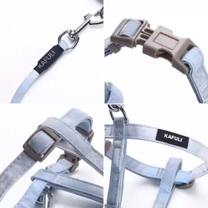 KAFULI Pet Adjustable I-Shape Hrudní Popruh a Vodítko - Velikost M (Gradientová Fialová)