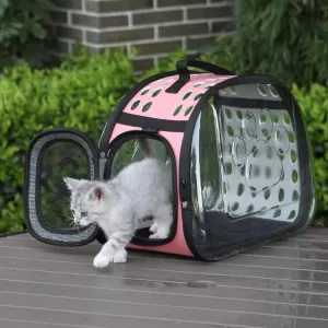 Průhledný batoh pro domácí zvířata Pet Space Capsule, malý (šedý)