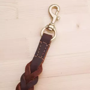 Kožené vodítko pro psy 1.8x50cm - krátké, pull rope (hnědé)