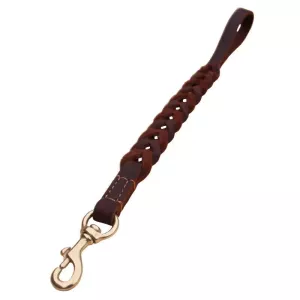 Kožené vodítko pro psy 1.8x50cm - krátké, pull rope (hnědé)