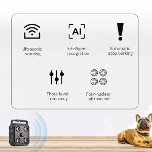 AI Inteligentní Ultrazvukový Zastavovač Štěkání - Přenosné Zařízení pro Výcvik Psů (Černé)