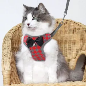 Nastavitelný pletený kabátek s vodítkem pro kočky a psy (S)