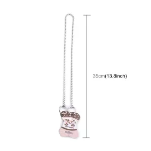 Obojek pro psy - kovový řetěz, délka 35 cm, stříbrný