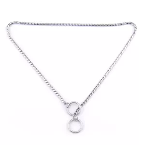 Obojek pro psy - kovový řetěz, délka 35 cm, stříbrný
