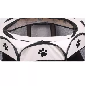 Voděodolný psí stan Fashion z Oxford látky – skládací, octagonální, venkovní, velikost M, 91 x 91 x 58 cm (modrý)