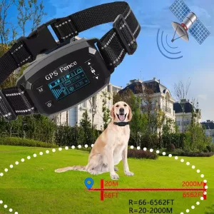 Inteligentní elektrický obojek pro psy s GPS a OLED displejem (černý)