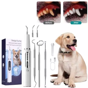 Pet Ultrasonic Teeth Cleaner Dog Electric Teeth Cleaning Tool Home Dentistry Tartar Remover (Černý)