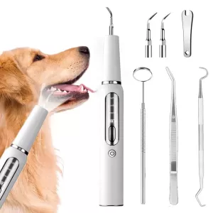 Pet Ultrasonic Teeth Cleaner Dog Electric Teeth Cleaning Tool Home Dentistry Tartar Remover (Černý)