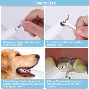 Pet Ultrasonic Teeth Cleaner Dog Electric Teeth Cleaning Tool Home Dentistry Tartar Remover (Černý)